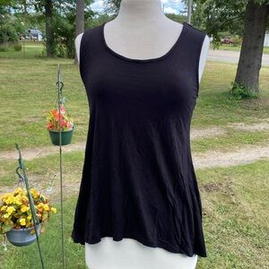 Basic black hi-lo loose tank top